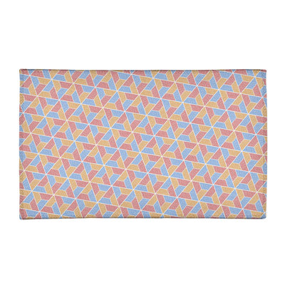 Tapis rouge violet clair/jaune/bleu clair trapézoïdals