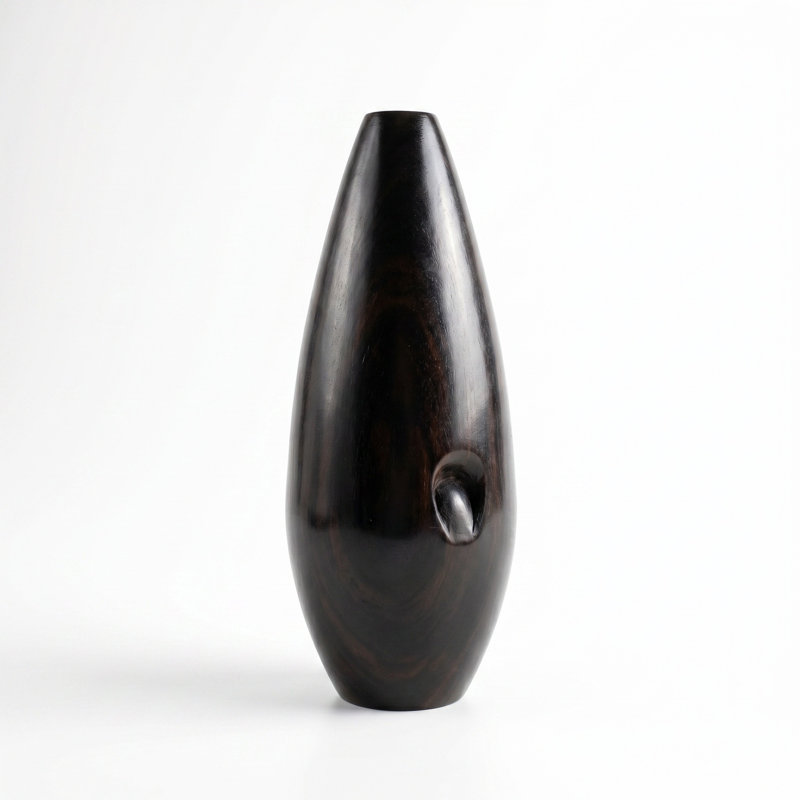 Ebony Wood Vase - Rarico Range, 7.5"