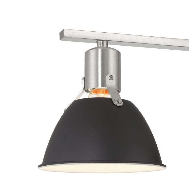 Éclairage pour meuble-lavabo 3 lumières Batista, Nickel brossé, Noir