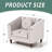 Jeliana 31 Wide Lint Sofa Chair Upholstered Single Sofa Chair with Rivet Decor Rolling Armrests-274424118