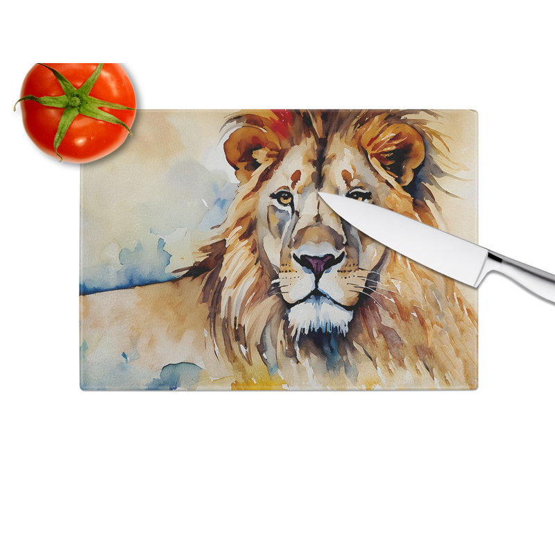 Lion Glass Cutting Board Large