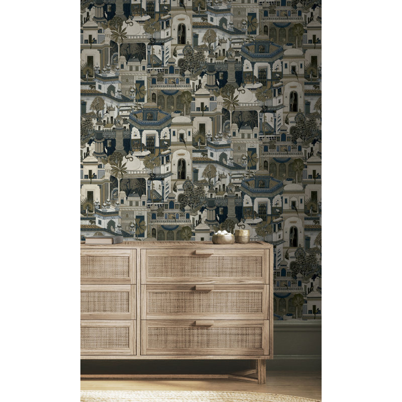 Rouleau de papier peint L 33 pi x l 21 po Amein, Bleu marine