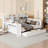White Daybed With 3 Drawers And Extra Storage - Crafted From Pine Wood For A Bedroom Full Size Desk Pinewood Stylish Look-958631196-958631199