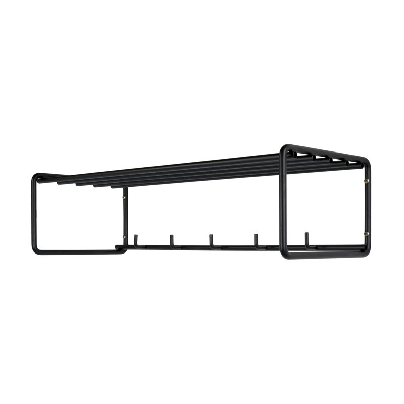 5 - Hook Wall Mounted Coat Rack, Black