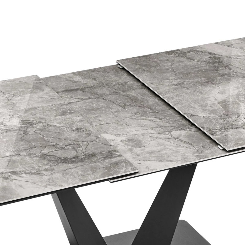 Extendable Metal Base Dining Table