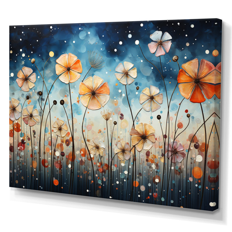 Blue Dandelion Floral Symphony III - Floral Canvas Art Print, H 30 po x l 40 po x P 1,5 po, Toile tendue