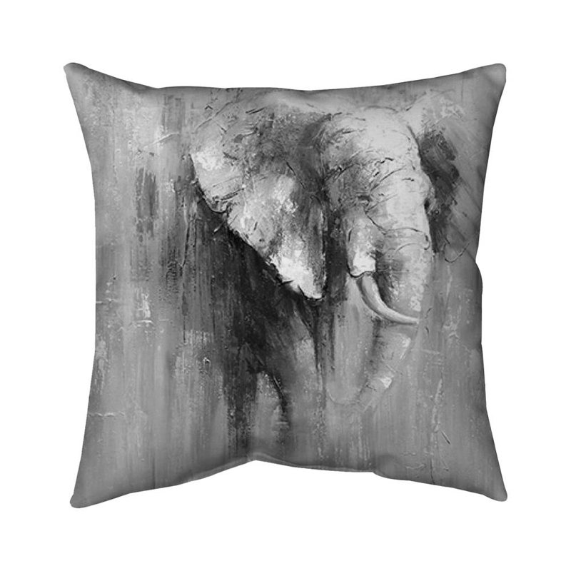 Abstract grayscale elephant - 18"x18" Throw pillow cover - Poly twill - Print on demand