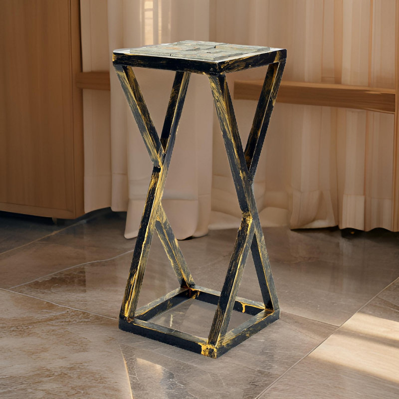 Support à plante carré à piédestal, H 19,5 po x l 8,25 po x P 8,25 po