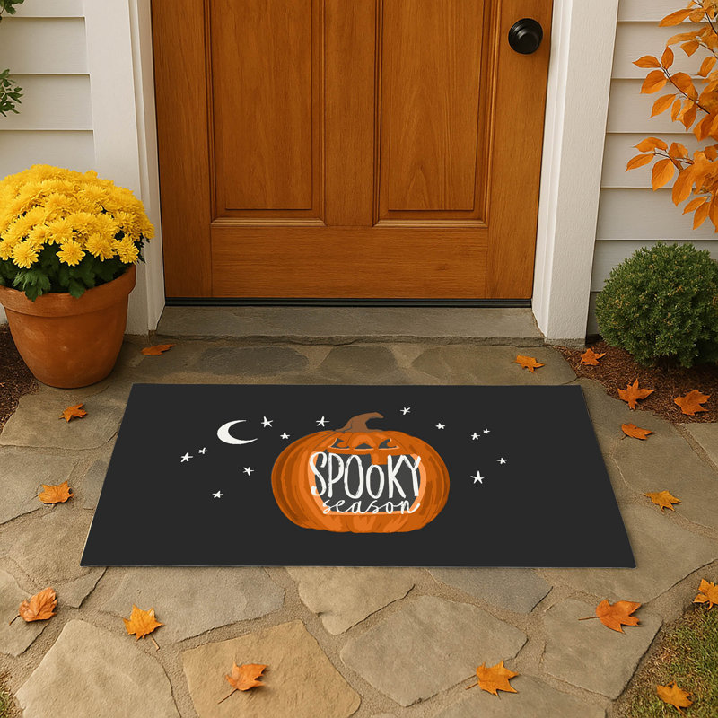 Tapis d'entrée Spooky Season, Gris anthracite, L 21 po x L 34 po