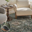 Tapis floral vert doux lavable à la machine avec envers antidérapant pour le salon et la chambre à coucher-678118292