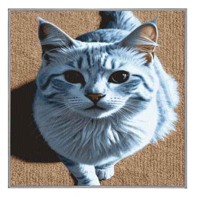 Washable Russian White Cats Area Rug