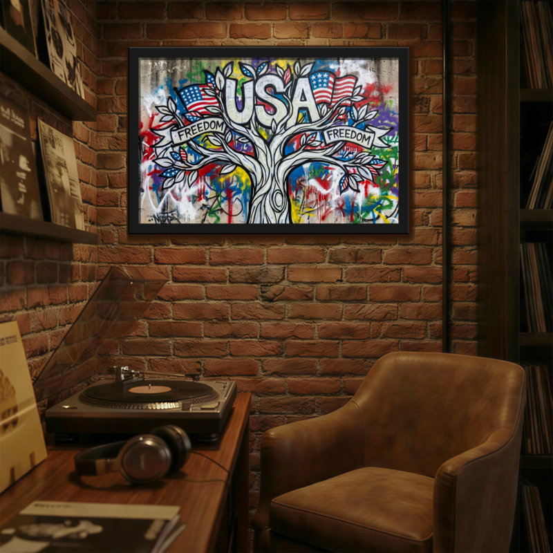 Motif de graffiti Fashion USA Fashion Tree, H 24 po x l 36 po