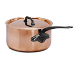 Mauviel M'heritage 200 CI Sauce Pan With Lid, Cast Iron Handle, 6-Qt