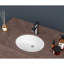 Lavabo de salle de bain ovale encastré en céramique blanche - 19 x 16 pouces, trop-plein, teint, design moderne, blanc, avec