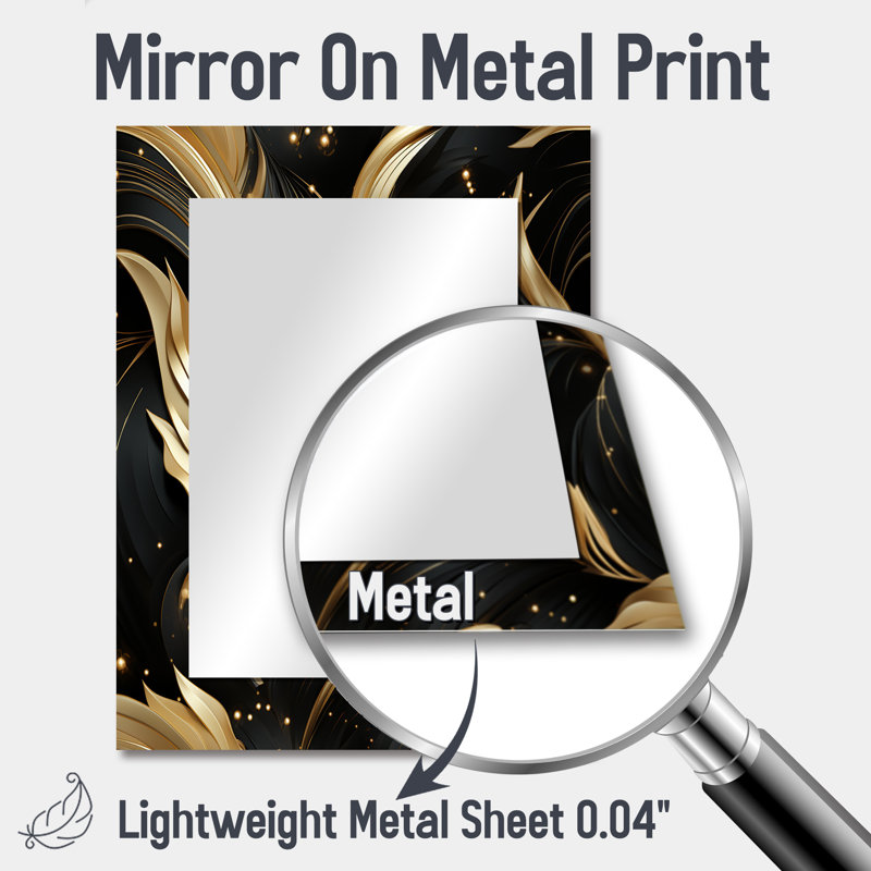 Miroir en marbre doré et noir Decarter Midnight Charm, 40 po x 30 po