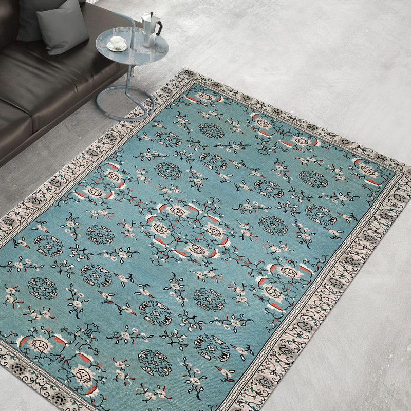 Floral Elegance in Soft Pile Printed Rug Featuring a Stunning Tapestry of Blossoms Against a Contrasting Background