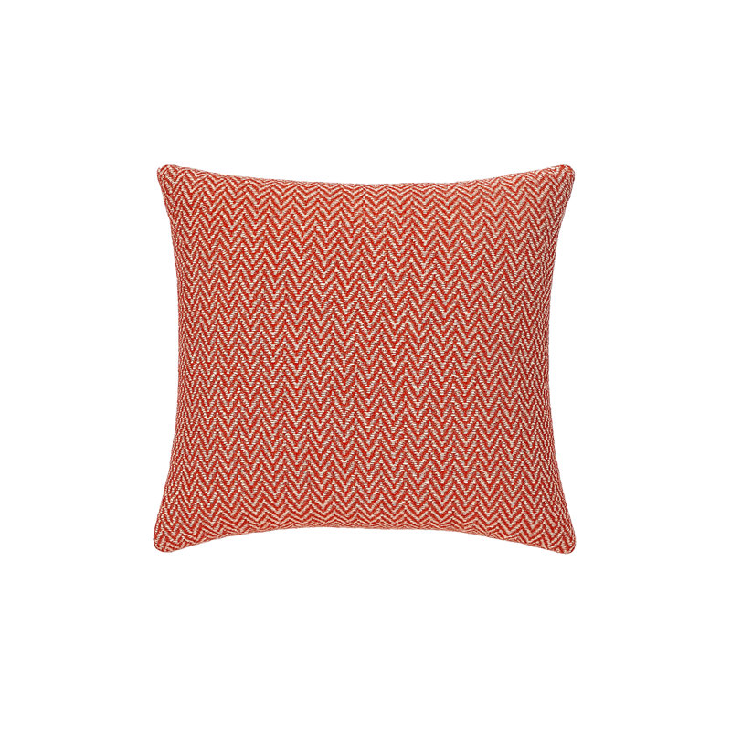 Marisol Herringbone Bay Indoor Outdoor Pillow 20x20, Red, Square 20", Polyester