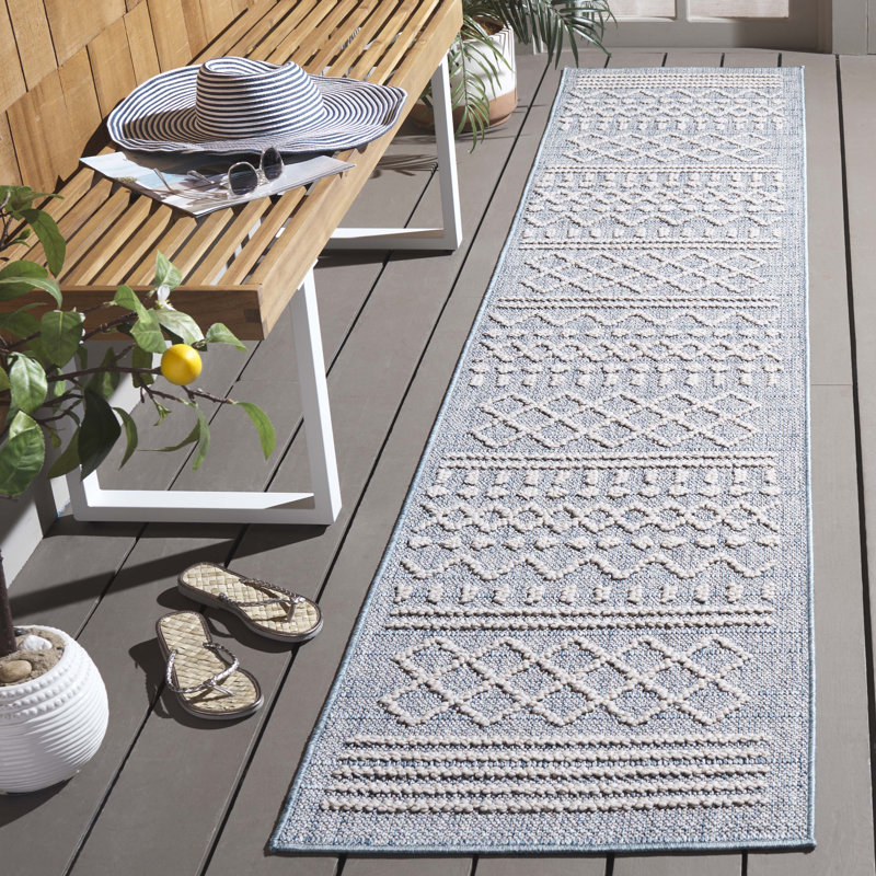 Tapis d'intérieur / extérieur à motif géométrique Laguan Performance, Tapis de couloir 2 pi x 10 pi