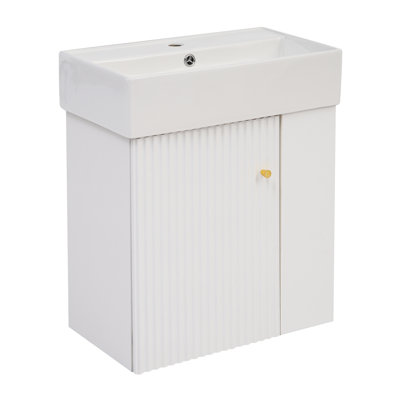 21.6" Ceramic Bathroom Sink Vanity - White, Long-Lasting Durability & Stain Resistance, High Heat Resistance Cleanliness, Attractive Functional For Scratch- Ceramic, Easy Removal, , Stylish Look
