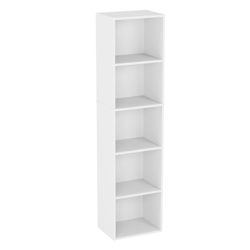Gerardi 32cm W Standard Bookcase, White, 132 cm H x 32 cm W