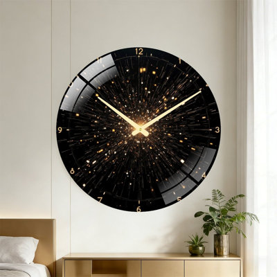 Superbe horloge murale art déco avec design étincelant - horloge murale moderne en verre 24 po