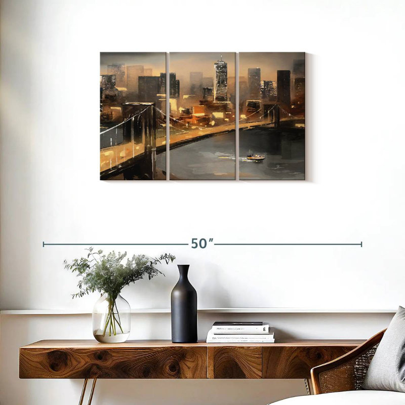 Sireci NYC Skyline Glow, 20" H x 33" W