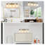 Applique murale moderne à 4 lumières 24 po avec finition dorée et abat-jour en verre givré 24 po pour l'éclairage de salle de bain ou de couloir-528456197-528456198-528456200