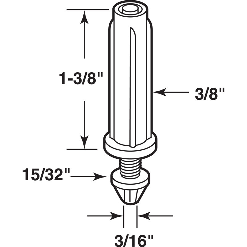Pivot de porte pliable réglable en acier 3/8 po (paquet de 2)