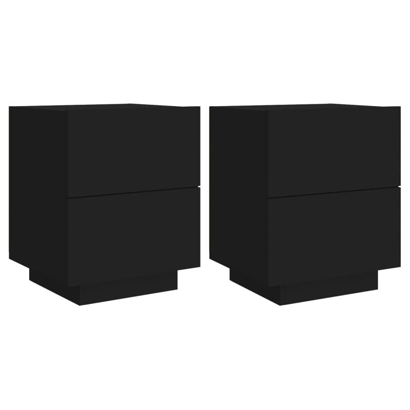 Briah 45cm W Engineered Wood Bedside Table, Black, Individual