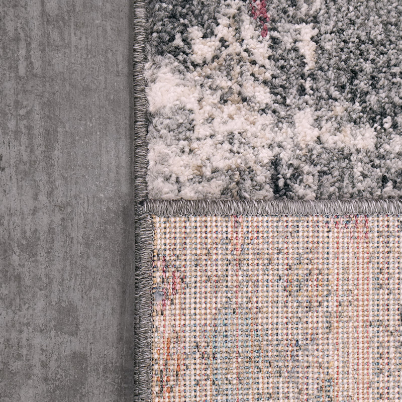 Tapis oriental ivoire / gris, Rond 5,3 pi