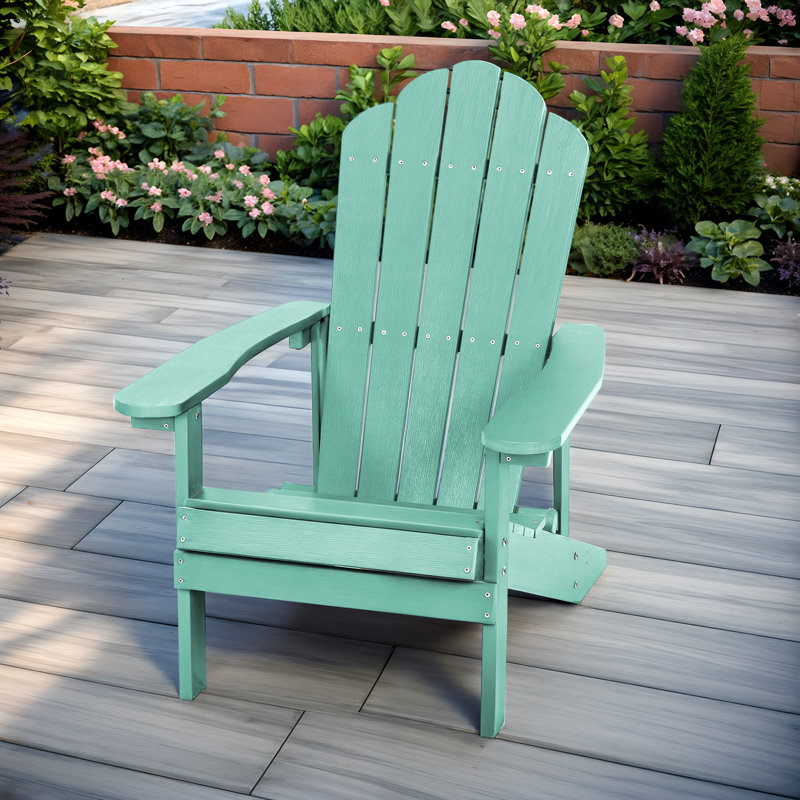 Chaise Adirondack en plastique résistante aux intempéries pour terrasse, Vert clair