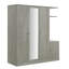 Armoire 4 portes avec rangement ouvert et miroir-1578899872