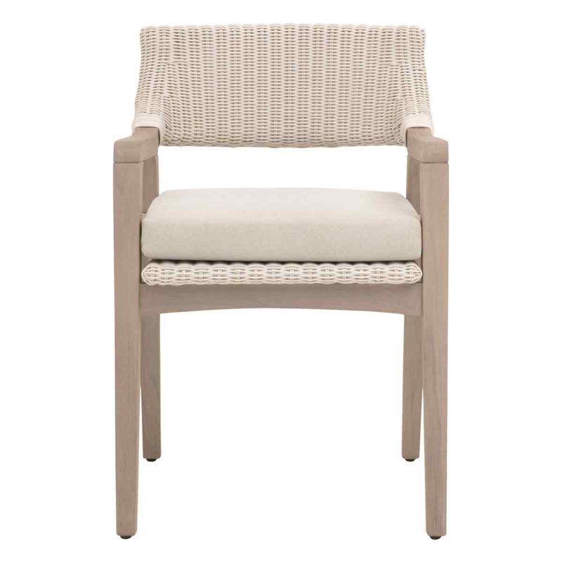 Chaise avec accoudoirs d'extérieur en oléfine Lucia