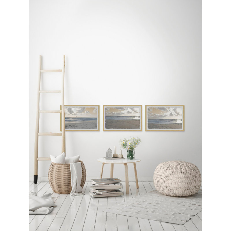 Serene Sea Triptych - ensemble de 3 reproductions de photos encadrées, H 24 po x l 36 po x P 1,5 po