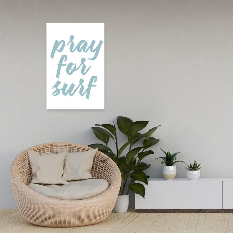 «Pray For Surf», art côtier abstrait, H 24 po x l 16 po