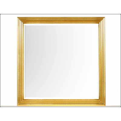 Miroir Obsession de style contemporain avec lumières DEL et finition dorée, parfait pour rehausser le décor de la chambre à coucher.
