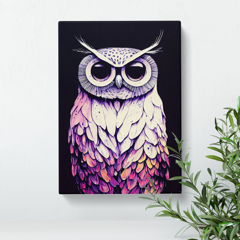 Splashed Owl No.7 - Wrapped Canvas, 76cm H x 50cm W x 3cm D