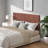 Brown-toned MDF Wall-Mounted Headboard for Queen Size Bedroom, Modern Bohemian Wavy Vertical Wood Grain Design-940164803