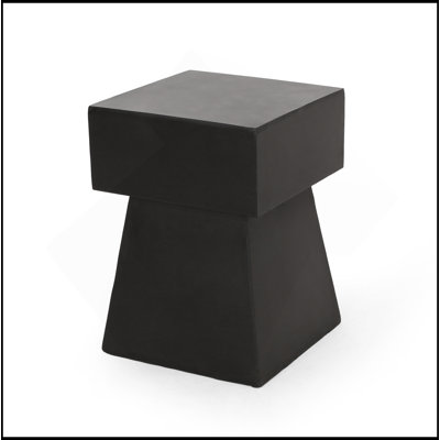 Modern Lightweight Concrete Patio Side Table, Weather-Resistant And No Assembly Required For Outdoor Convenience