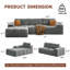 Canapé modulaire en flanelle 2 pièces Airica-237721898-237721899