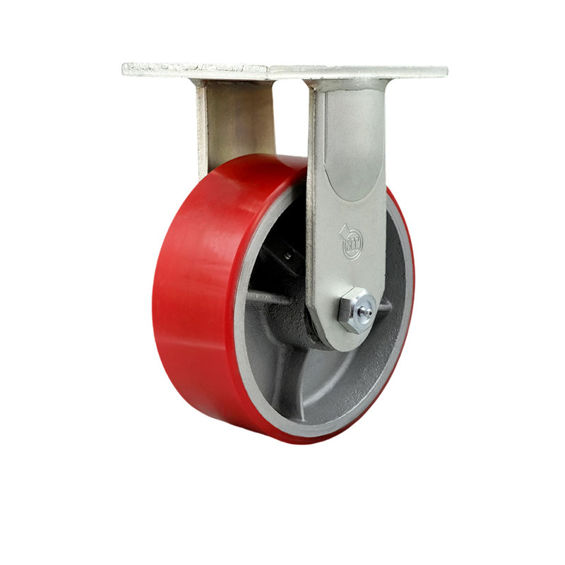 Roulettes en poly extra-robustes sur fonte, Rouge