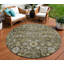 Tapis rond 8 po brun et beige
