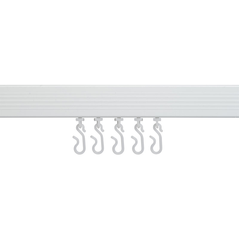 Wave 250cm Curved Shower Curtain Rod, White