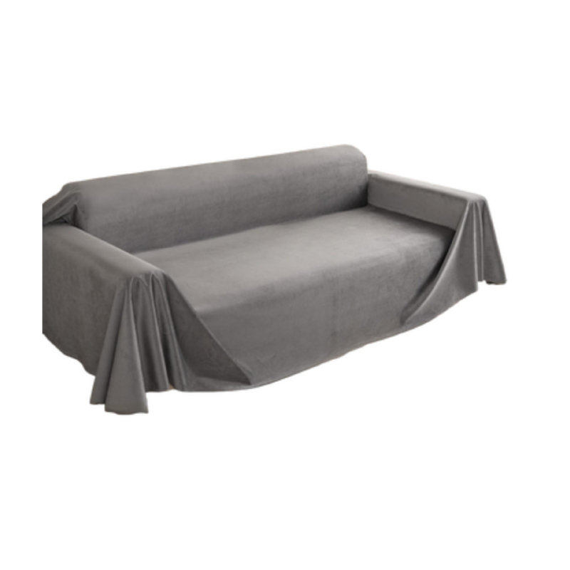 Box Cushion Sofa Slipcover, Grey