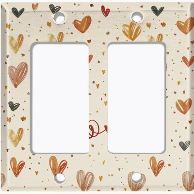 Couvercle de plaque d'interrupteur en métal; Fauteuil à bascule GFI 2 bandes US standard - Love Hearts