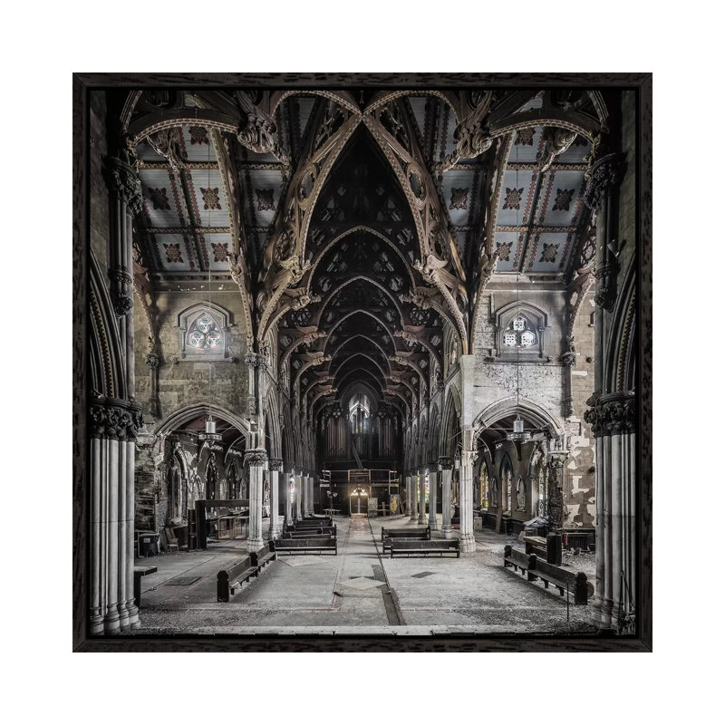 Gothic Church by Simon Yeung - Print on Canvas, 66.04 cm H x 66.04 cm W, Black Framed