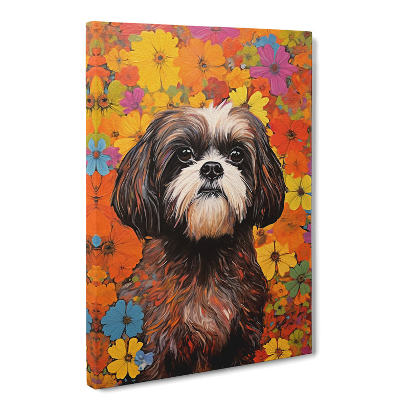 Shih Tzu Colour Field - Rectangle - Wrapped Canvas, 76cm H x 50cm W x 3cm D