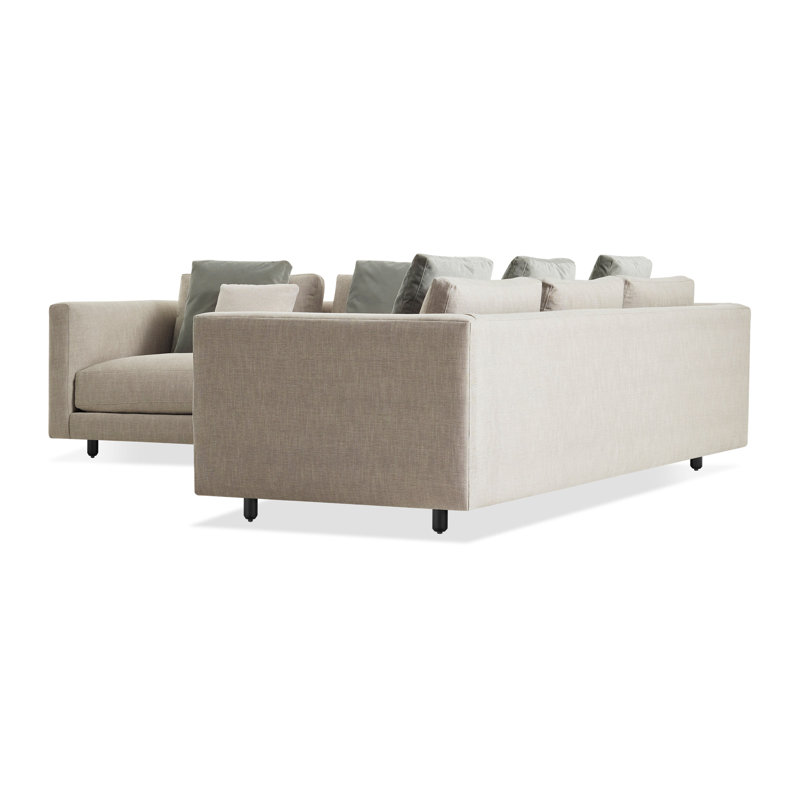 Hands Down Sectional, Camel Velvet/Sanford Navy, Left Hand Facing, Tofte Navy Polyester Blend