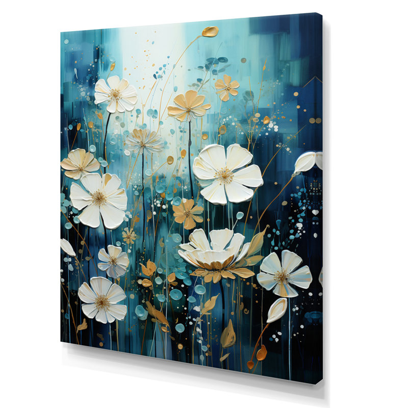 «Blue Tranquil Gardens IV» sur toile, H 32 po x l 24 po x P 1 po, Toile tendue