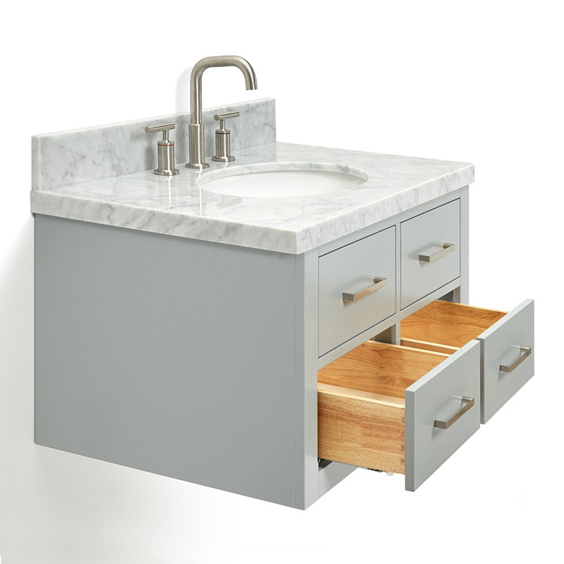31'' W Single Vanity, Gray, Brushed Nickel